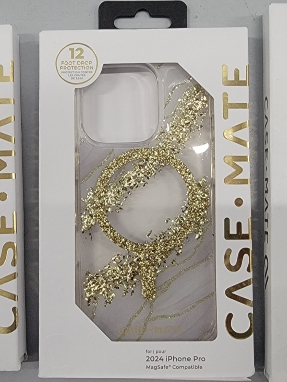 case-mate Clear iPhone 16 Pro Case with Gold Foil Swirl Magsafe